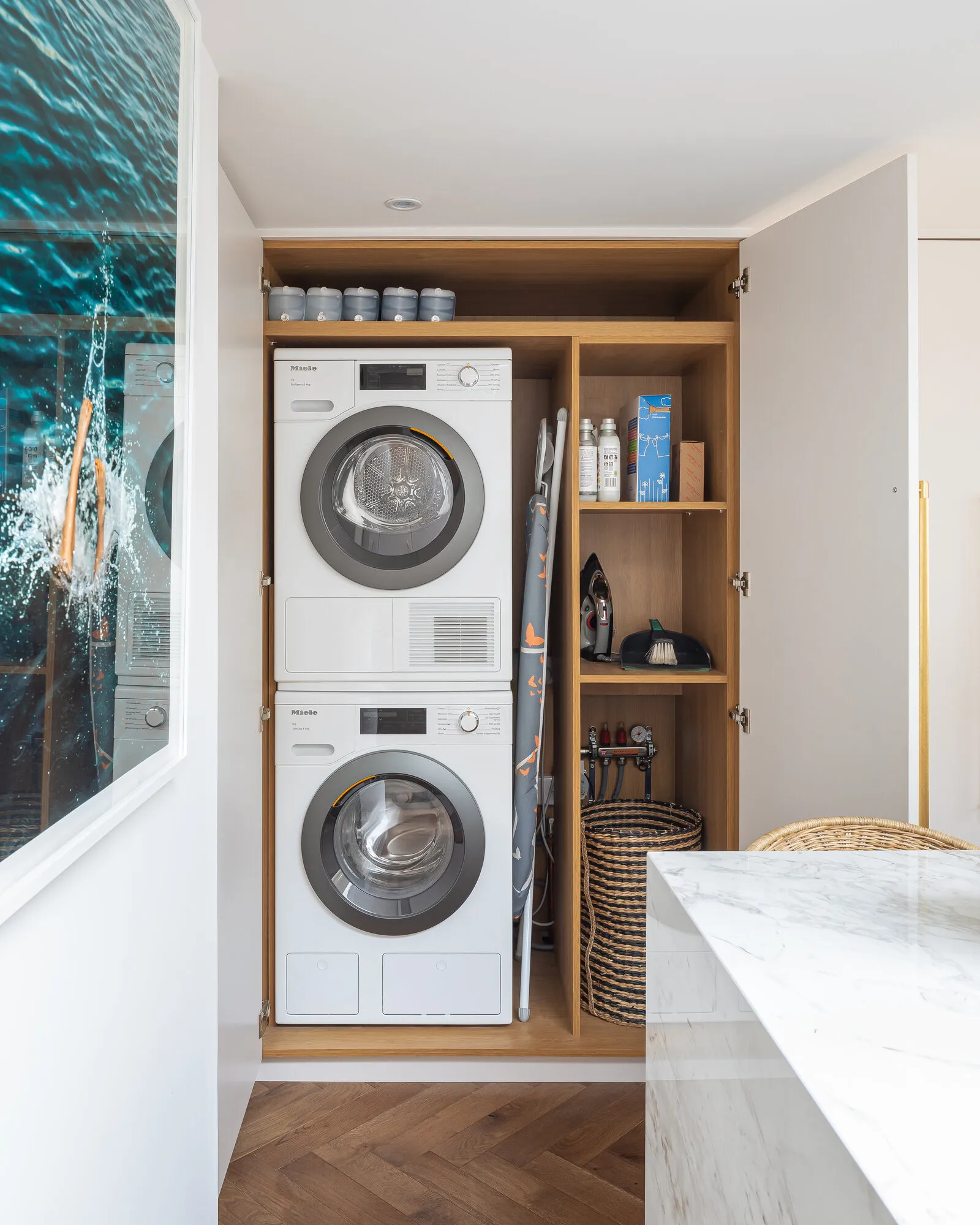 Stacked hidden appliances