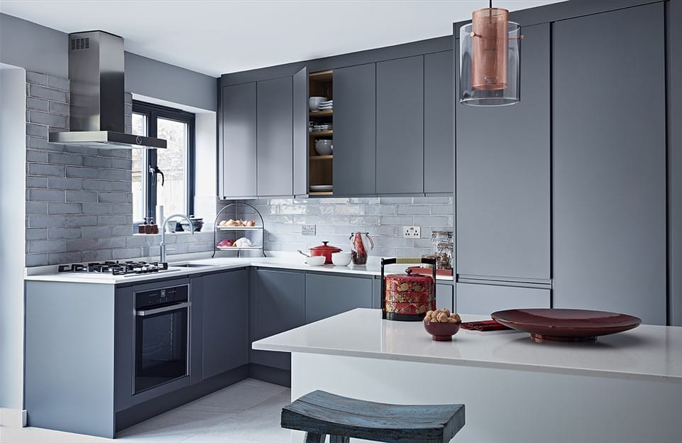 Grey handleless kitchen