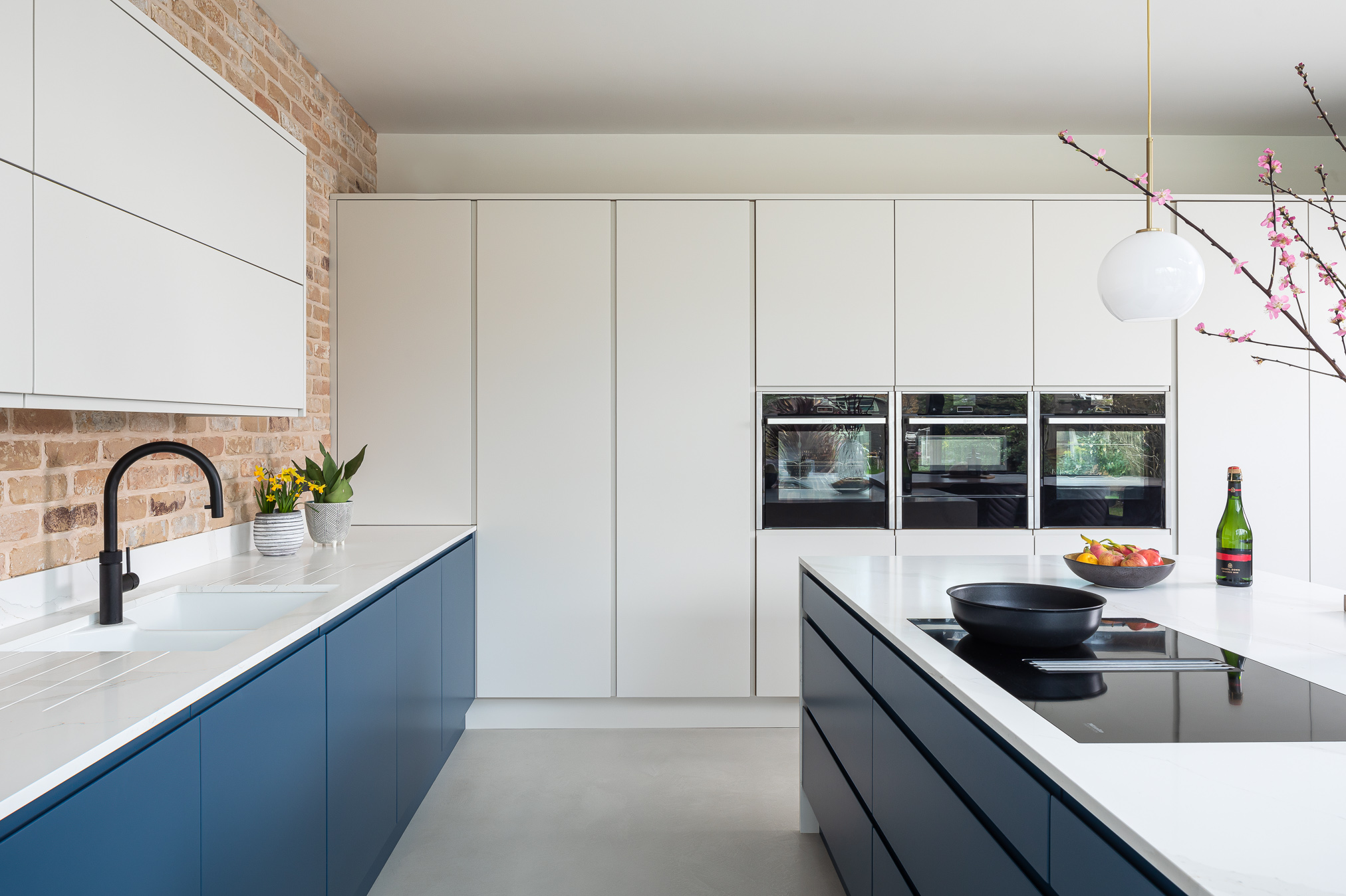 John Lewis of Hungerford luxury minimalist Pure kitchen in blue