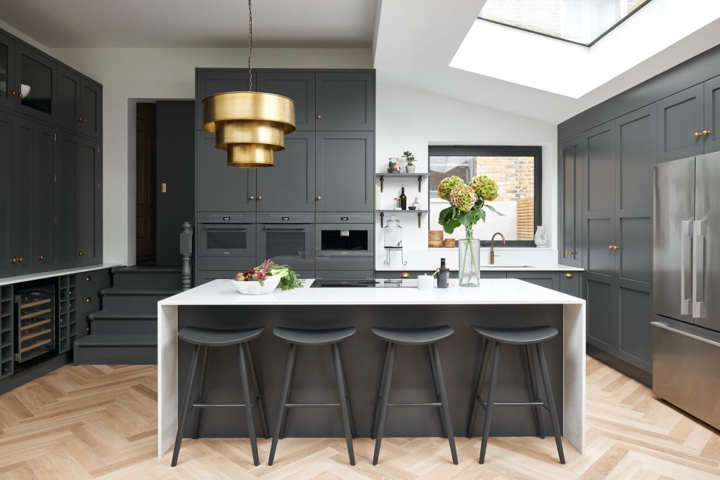 Dark grey shaker kitchen